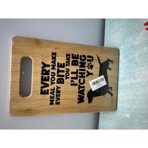Wooden Cutting Board‎ with Dog Print and Quote